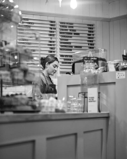 Coffee-making behind the counter at Wired Whippet